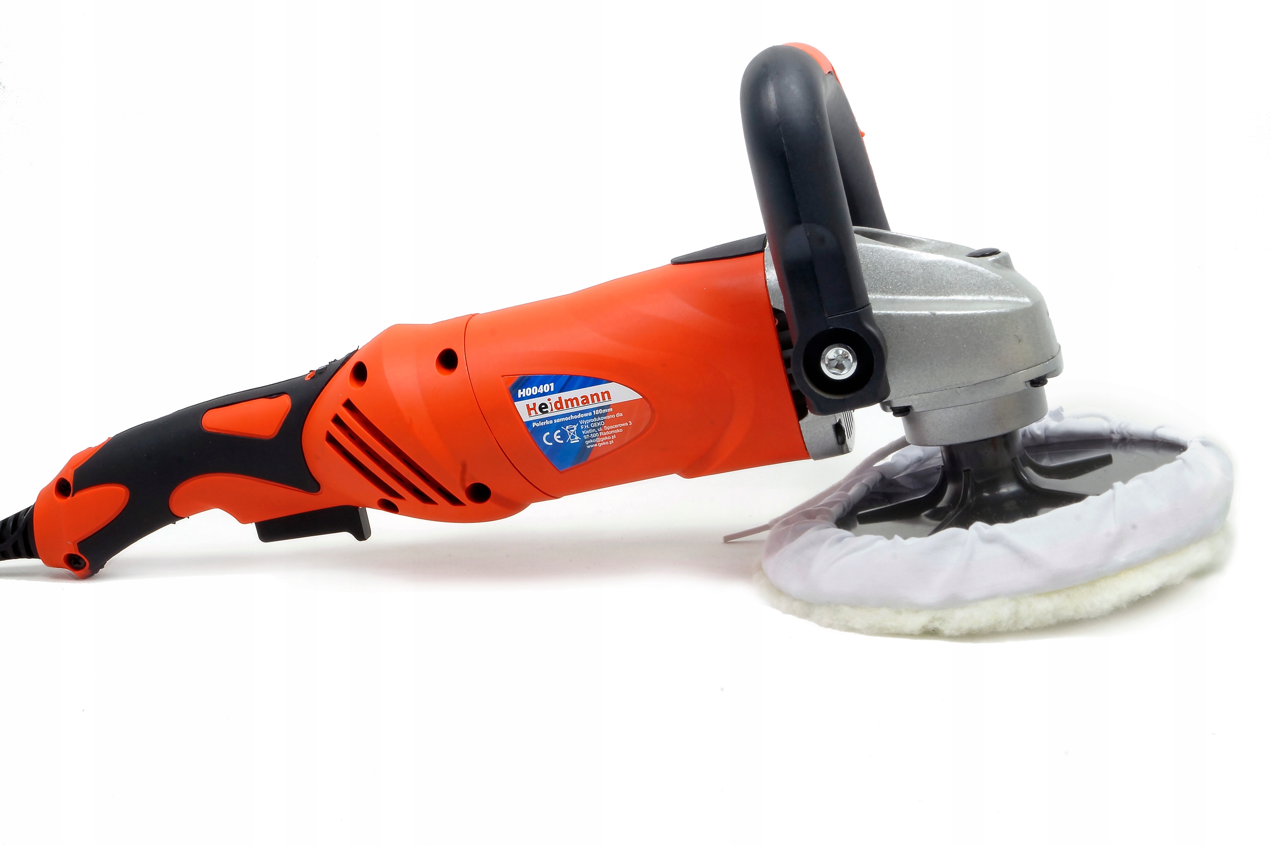 POLERKA Z REGULACJĄ OBROTÓW + GĄBKI POLERSKIE Informacje dodatkowe beznarzędziowa wymiana tarczy łagodny rozruch regulacja obrotów