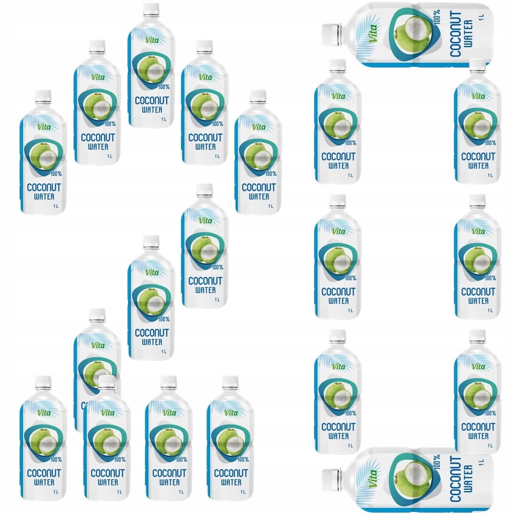 20x Zdrowa Naturalna Duża Woda Kokosowa Coconut Water 1000ml 1Litr Vita