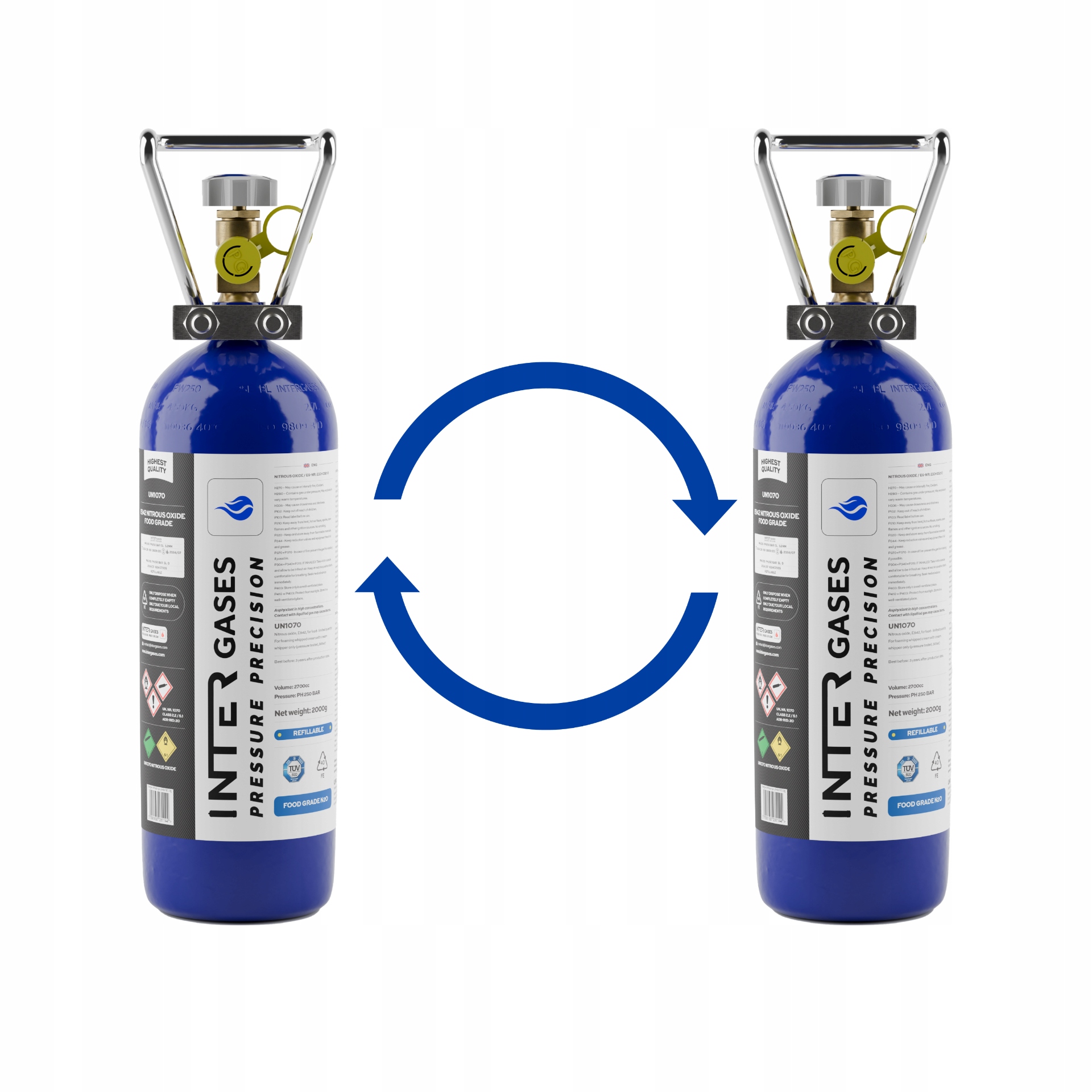 Služba doplňování 2 kg N2O – rychle, snadno a spolehlivě