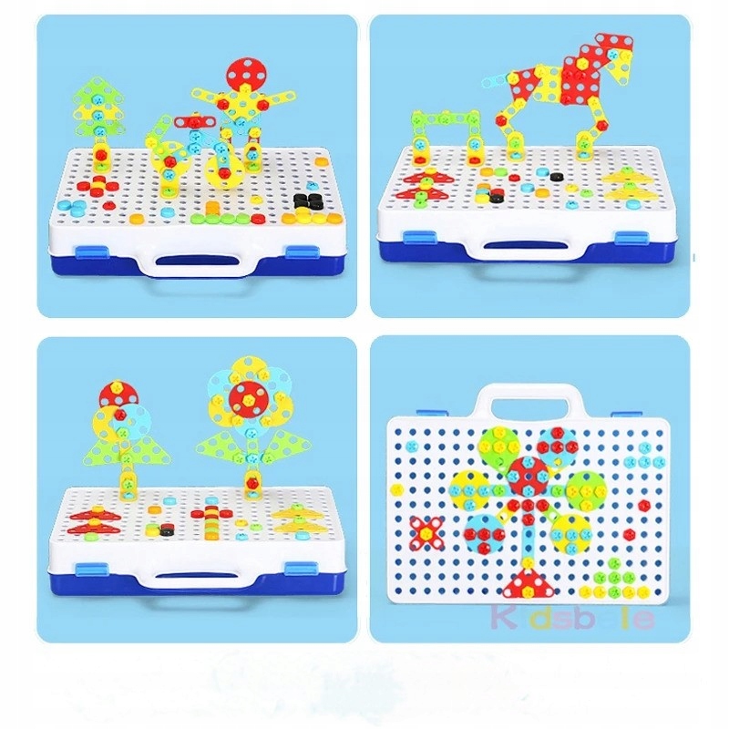 KREATYWNE PUZZLE KLOCKI KONSTRUKCYJNE 3D WKRĘTARKA WALIZKA 237 elem. Certyfikaty, opinie, atesty CE EN 71