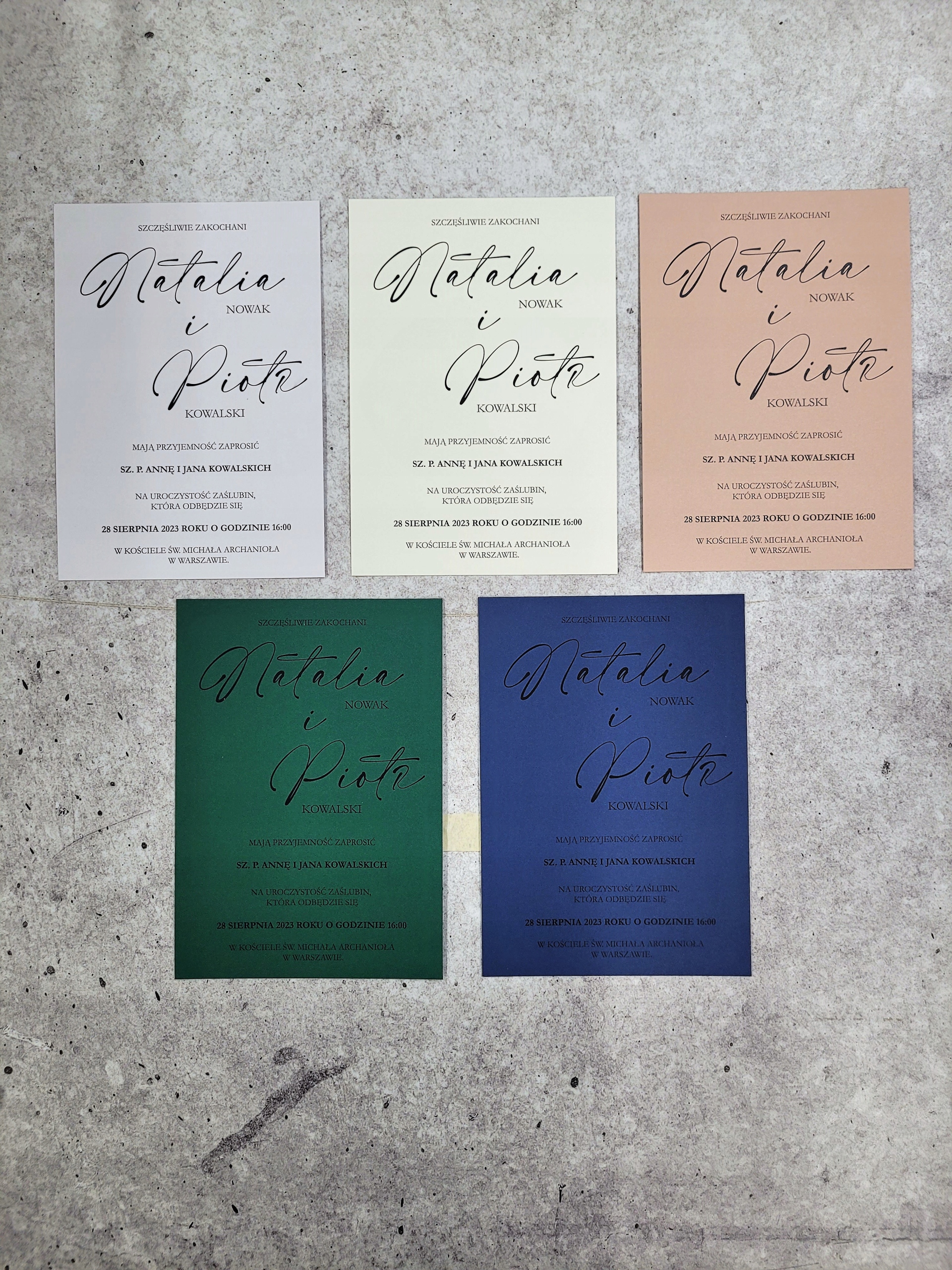 Zaproszenia ślubne MINIMALISTYCZNE