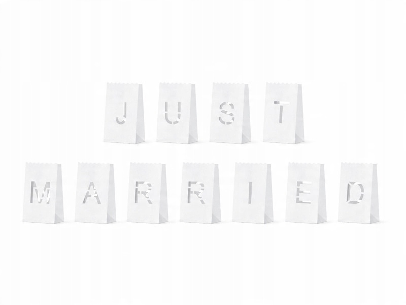 

Lampiony torebki na świeczki Just Married 11 szt