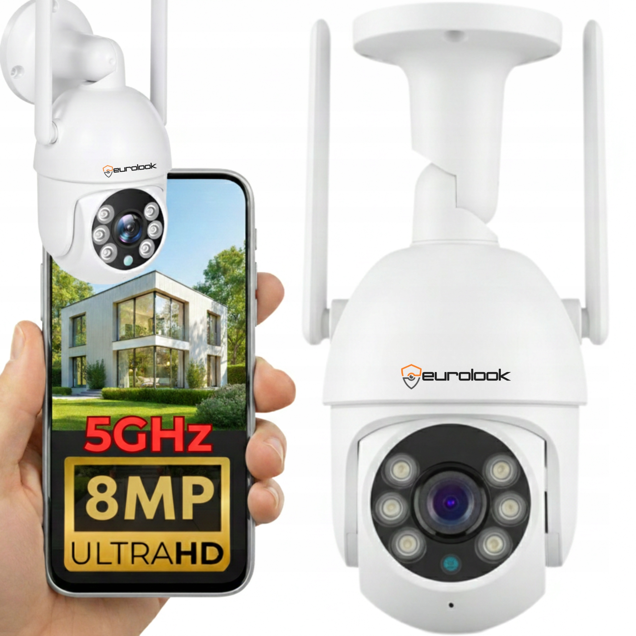 Venkovní Wifi kamera Otočná 8MPx 4K Ultra Hd 2,4/5GHz Audio Sledování