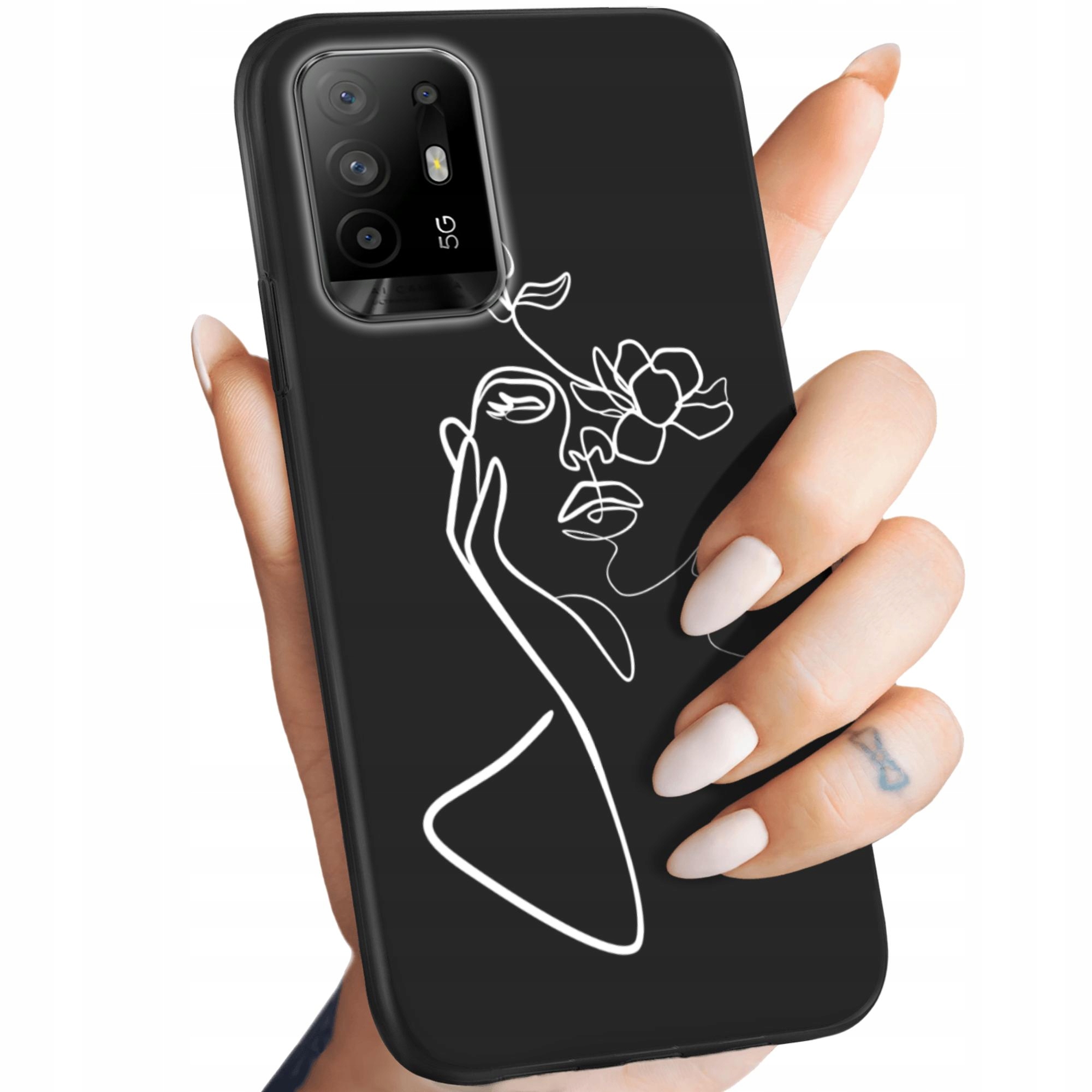 

Etui Matowe do Oppo Reno 5Z Line art kreska