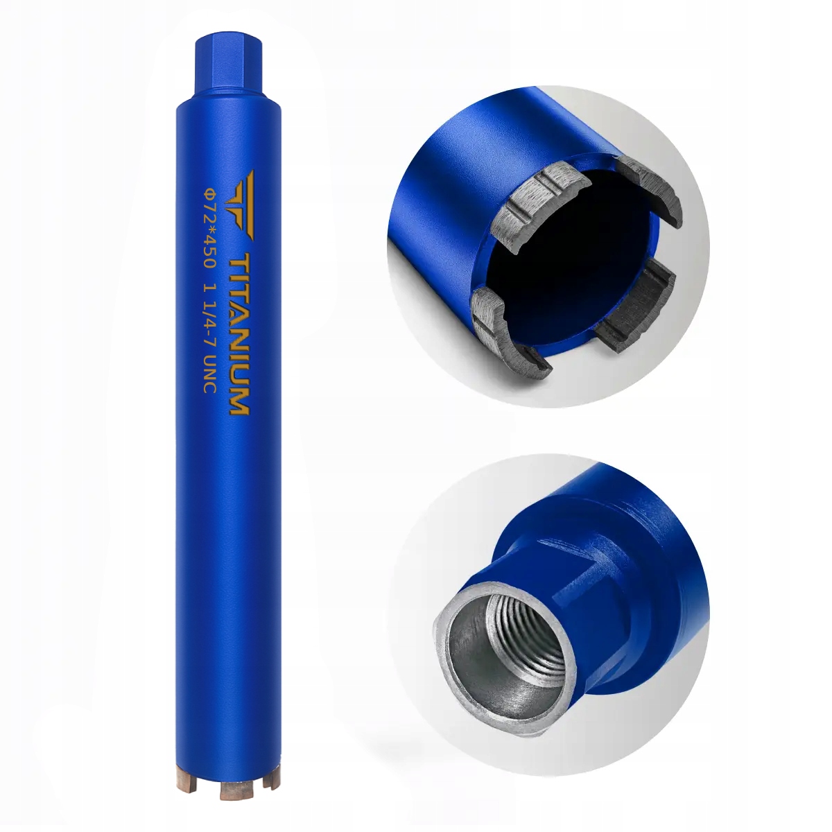 Wiertło diamentowe koronowe do betonu otwornica 72mm 450mm Titanium