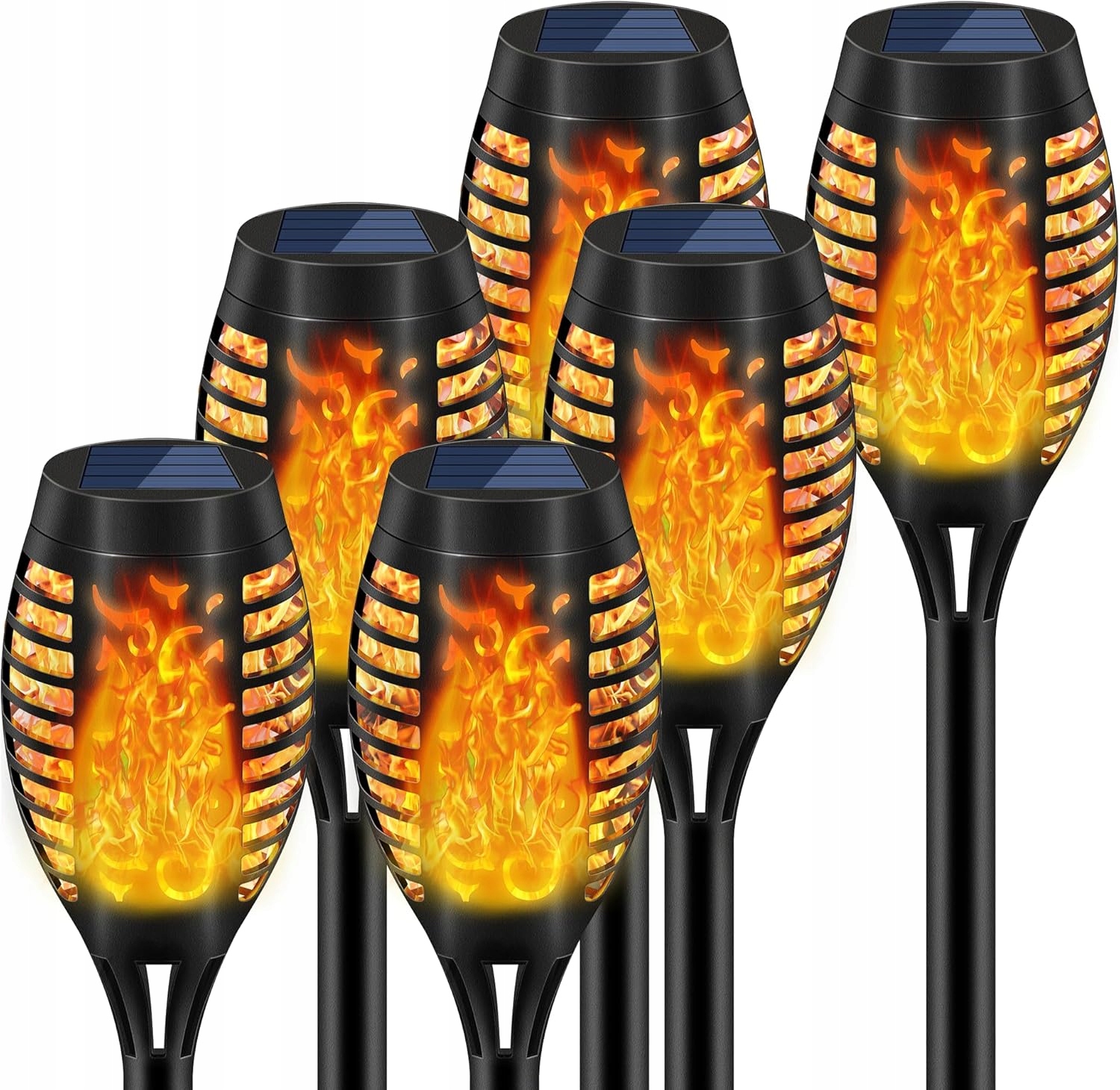 6 x Solární Lampa Led Pochodeň Efekt Plamene Oheň Set