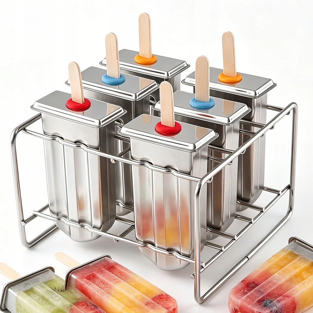 Forma na zmrzlinu ocelová pro rychlou přípravu domácí zmrzliny 6 Ks