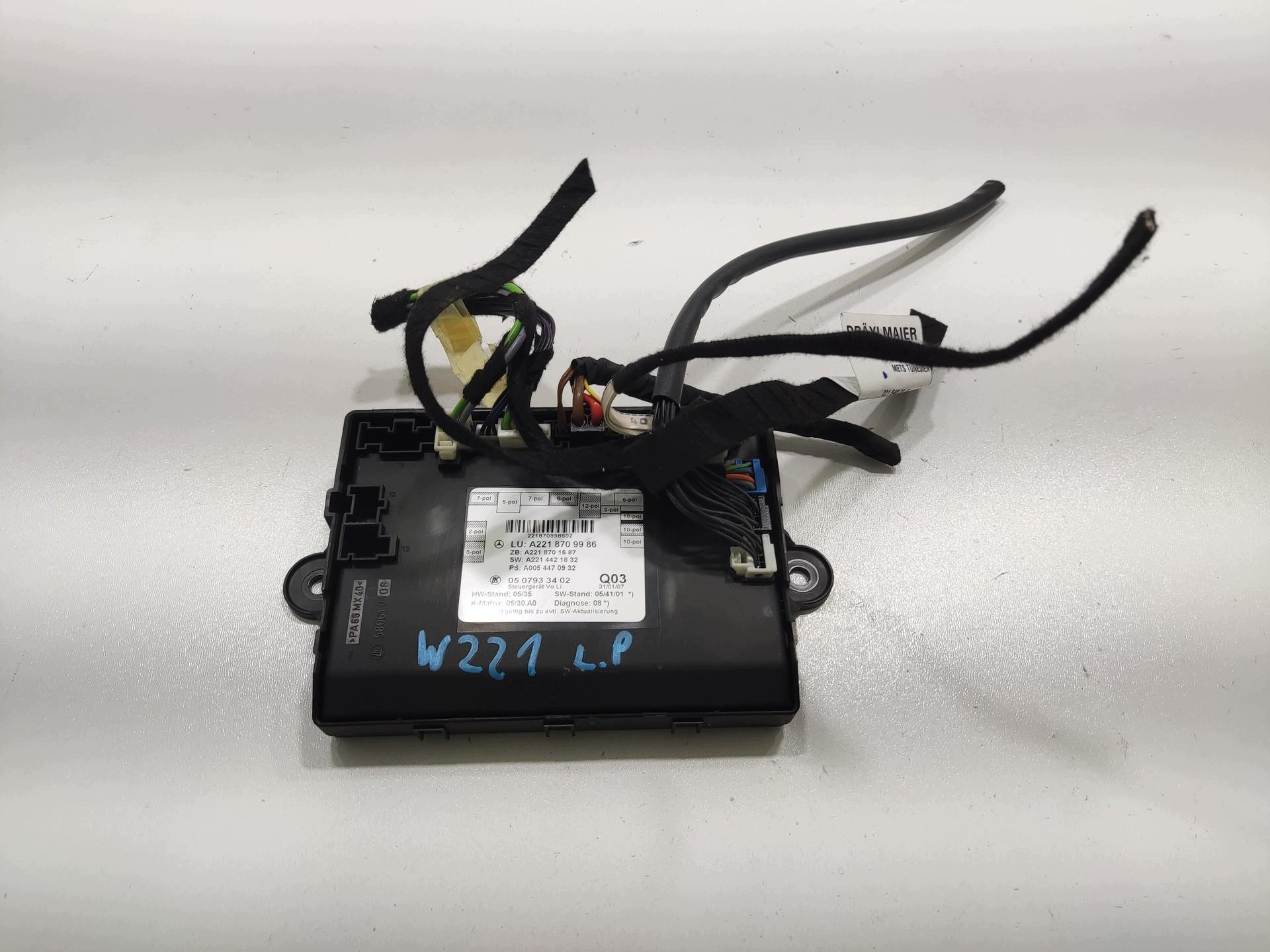 module door left front MERCEDES S-KLASA W221 2005-2009 A2218709986