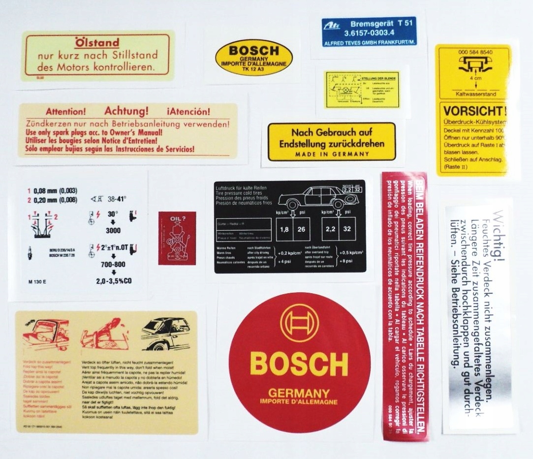 NALEPKI NAKLEJKI ZESTAW MERCEDES 280SL PAGODA W113
