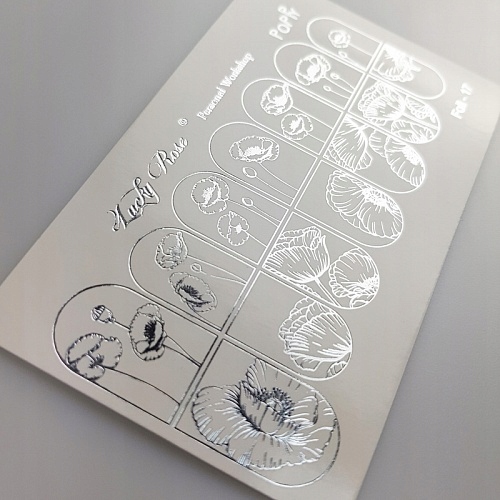NAKLEJKI NA PAZNOKCIE LUCKY ROSE FOIL SILVER - 17