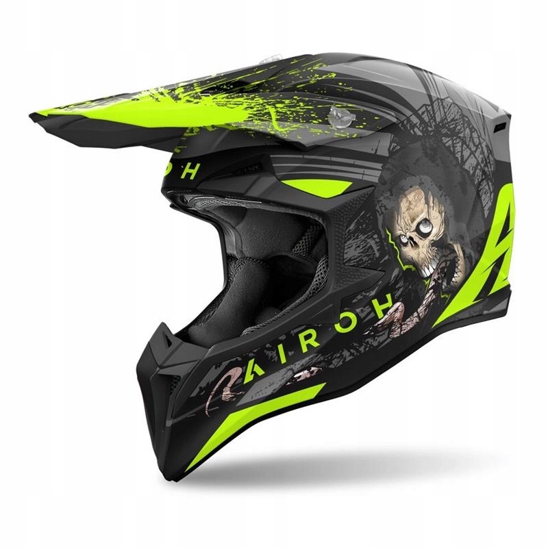 Motocyklová prilba Airoh Wraaap Darkness Matt čierna žltá fluo Darčeky