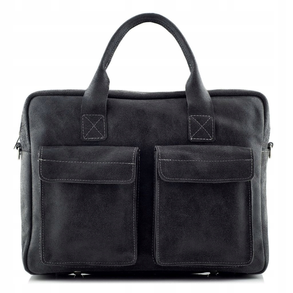 Belveder černá Taška na notebook 15,6" kožená Vintage Retro semišová BV82