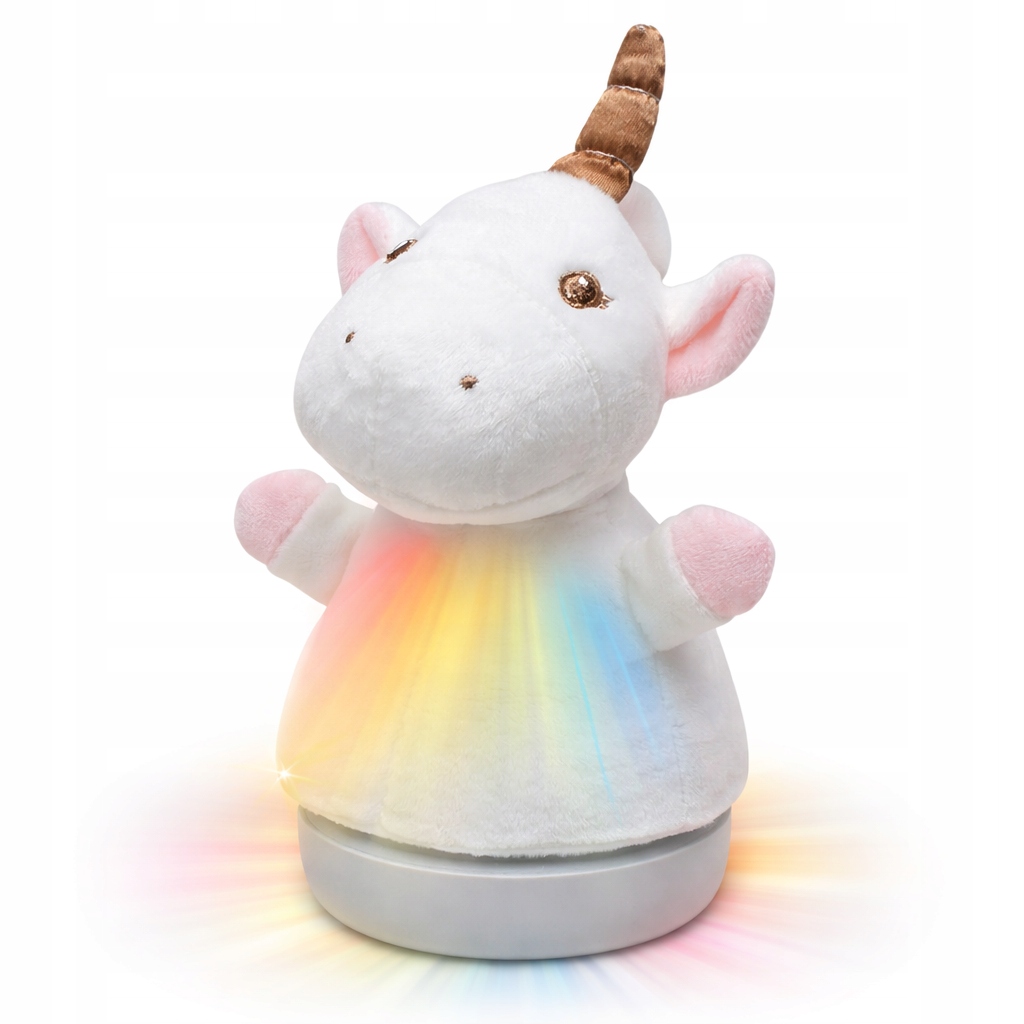 PLUSZOWA LAMPKA NOCNA UROCZA MIĘKKA WESOŁY MIŁY JEDNOROŻEC MIŚ LED OZDOBA
