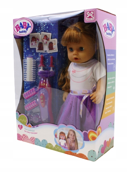 LALKA BOBAS jak prawdziwy + ZAPLATARKA DO WŁOSÓW