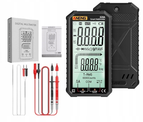 Digitální multimetr I Univerzální ruční měřič s LCD I Aneng 620A I Černý