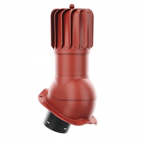 Rotačný krb Rotoline pre plechovú krytinu F fi 150 mm, podlhovastý, červený