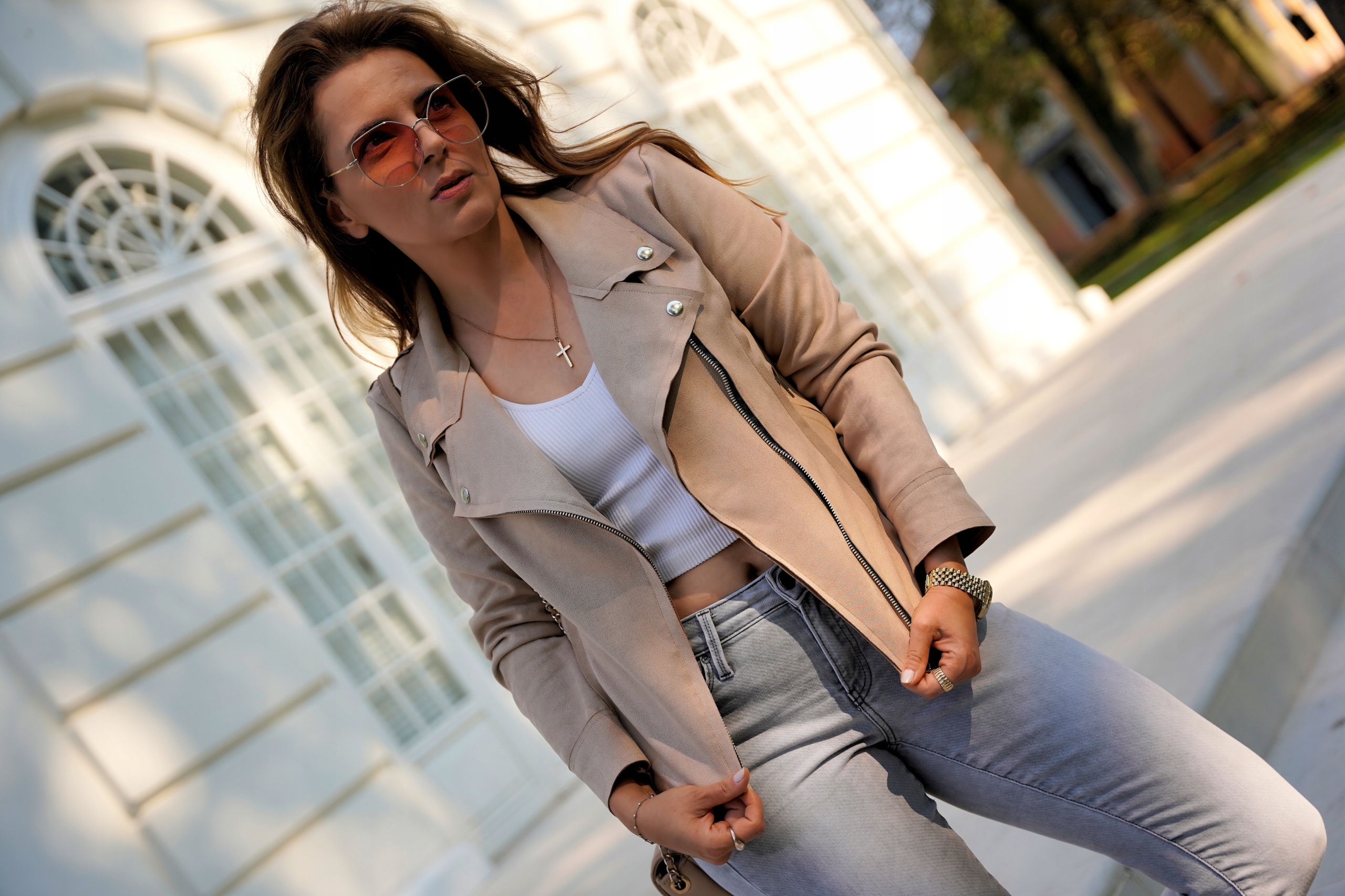 KURTKA RAMONESKA ZAMSZOWA SREBRNE ZAMKI CZARNY M Rozmiar 38