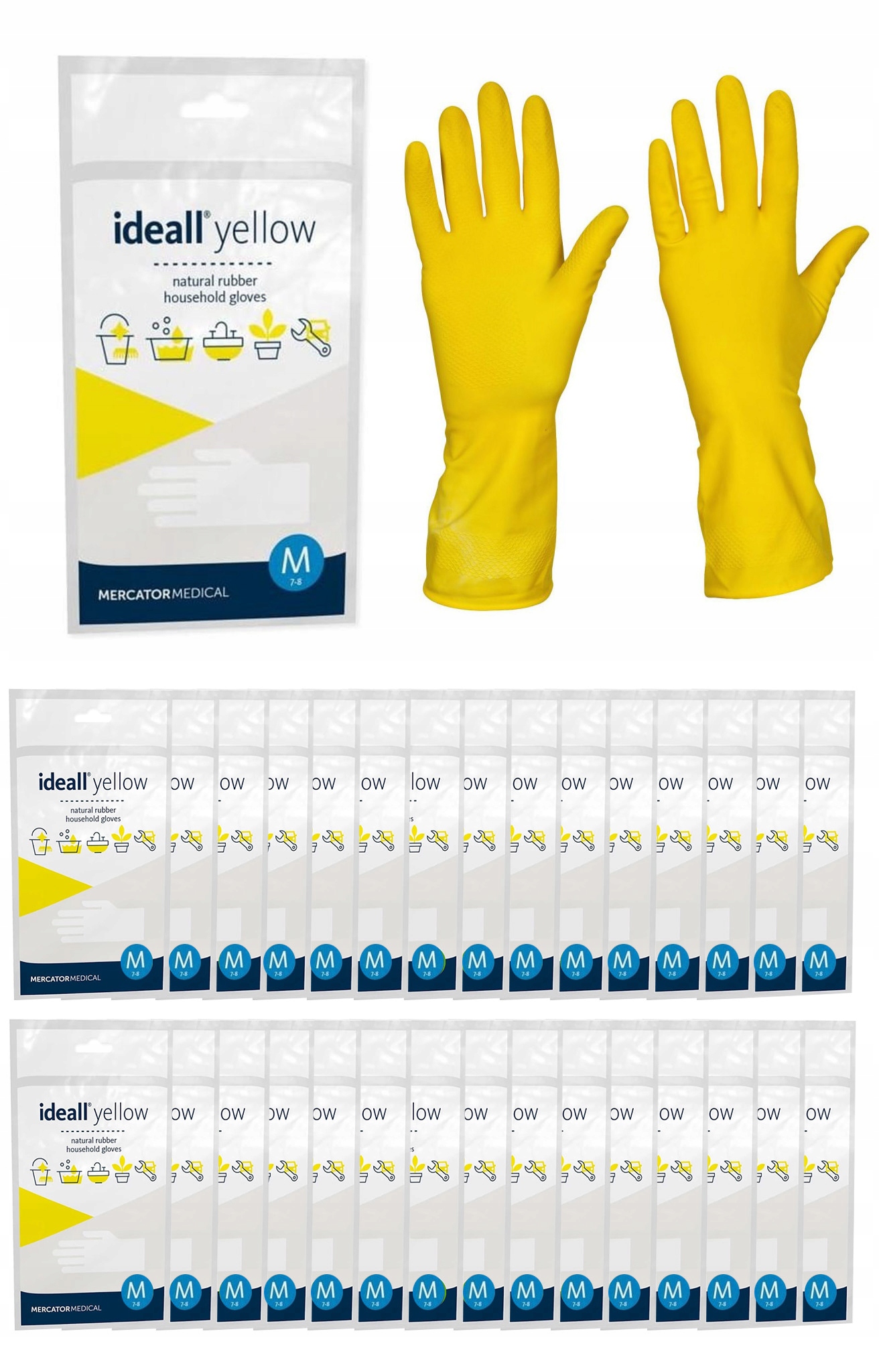 Latexové rukavice Žluté Ekonomické M 120 Par