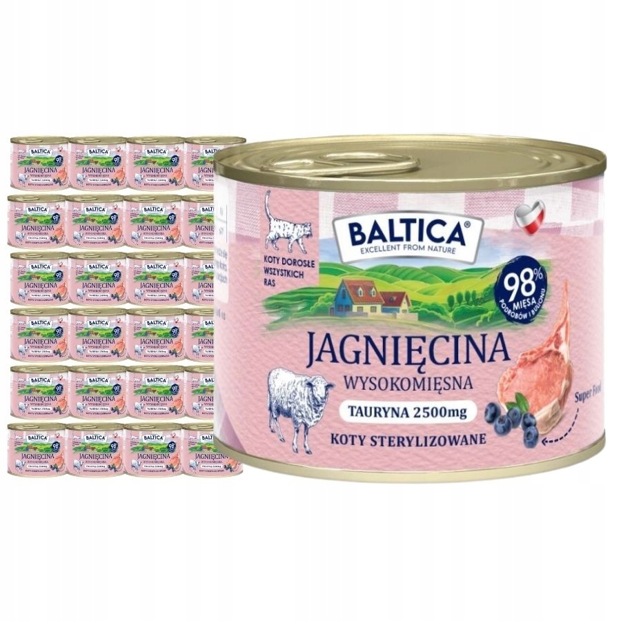 Zestaw Baltica Dla Kota Jagnięcina puszka 24x185 g