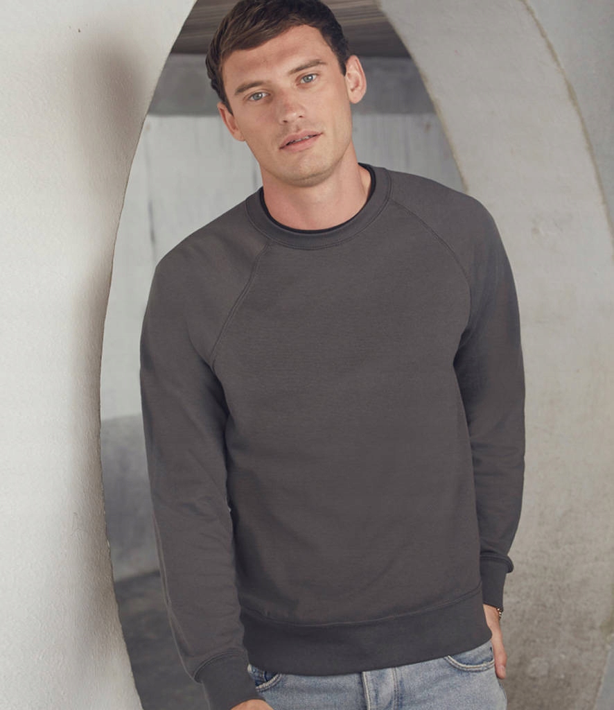 BLUZA FRUIT OF THE LOOM Raglan Black XL Dekolt okrągły