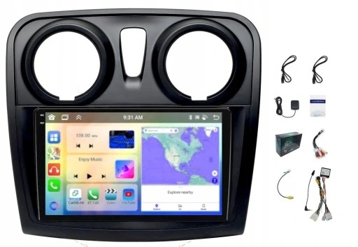 Rádio Navigácia Gps Dacia Logan Sandero 2012-19 Carplay Wifi 4GB 64GB