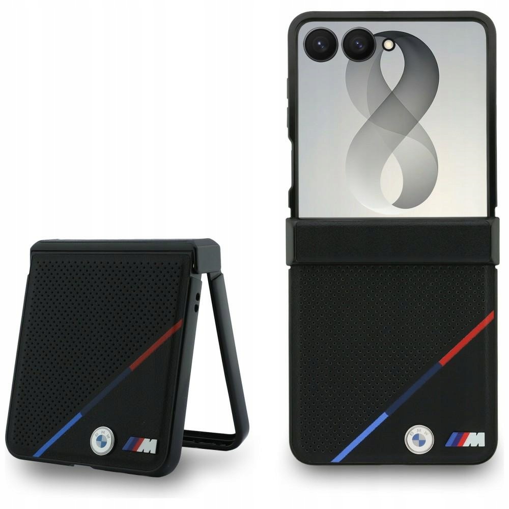 Pouzdro Bmw M Leather Perforated Tricolor Stripe Metal Logos MagSafe pro Samsung