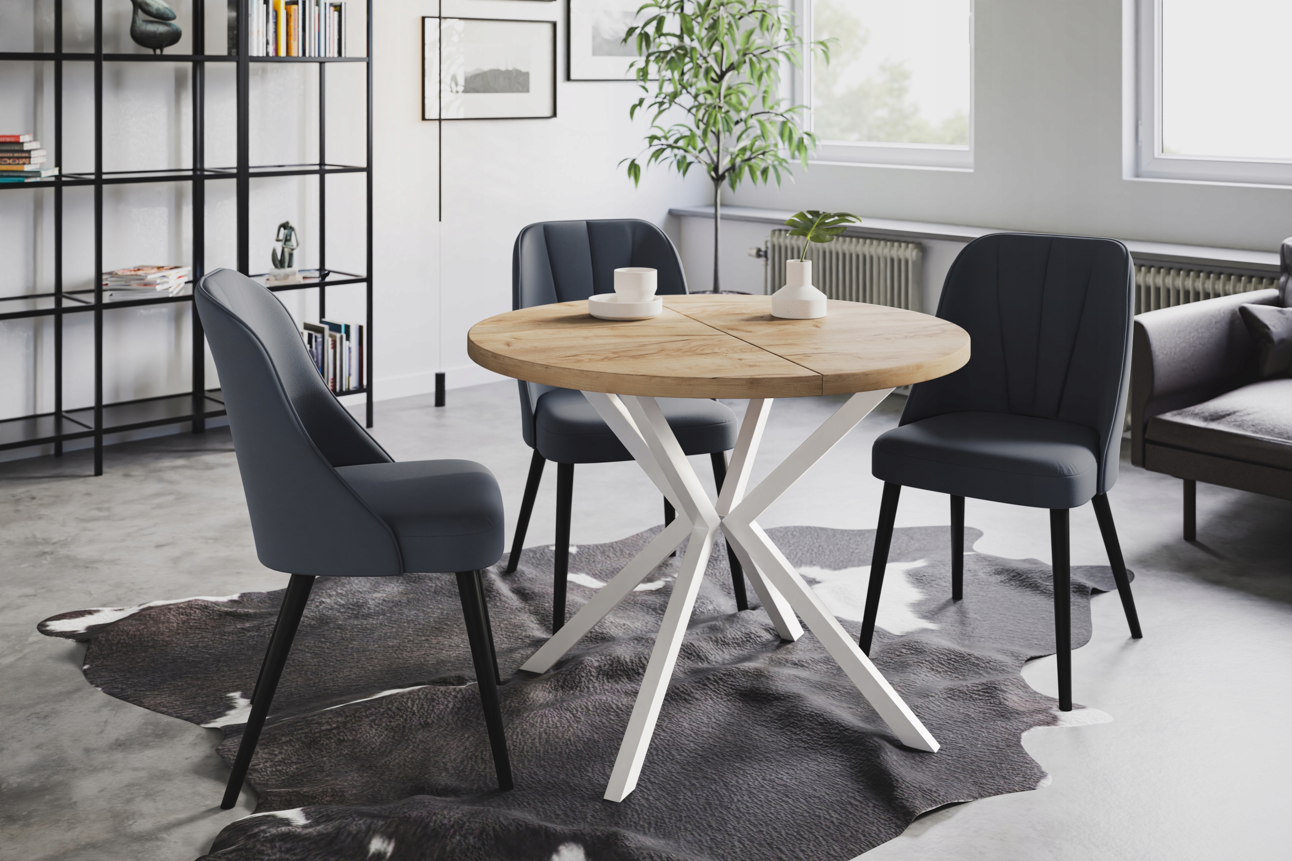 Stół rozkładany loft okrągły 100/180 LITE Funkcje rozkładany