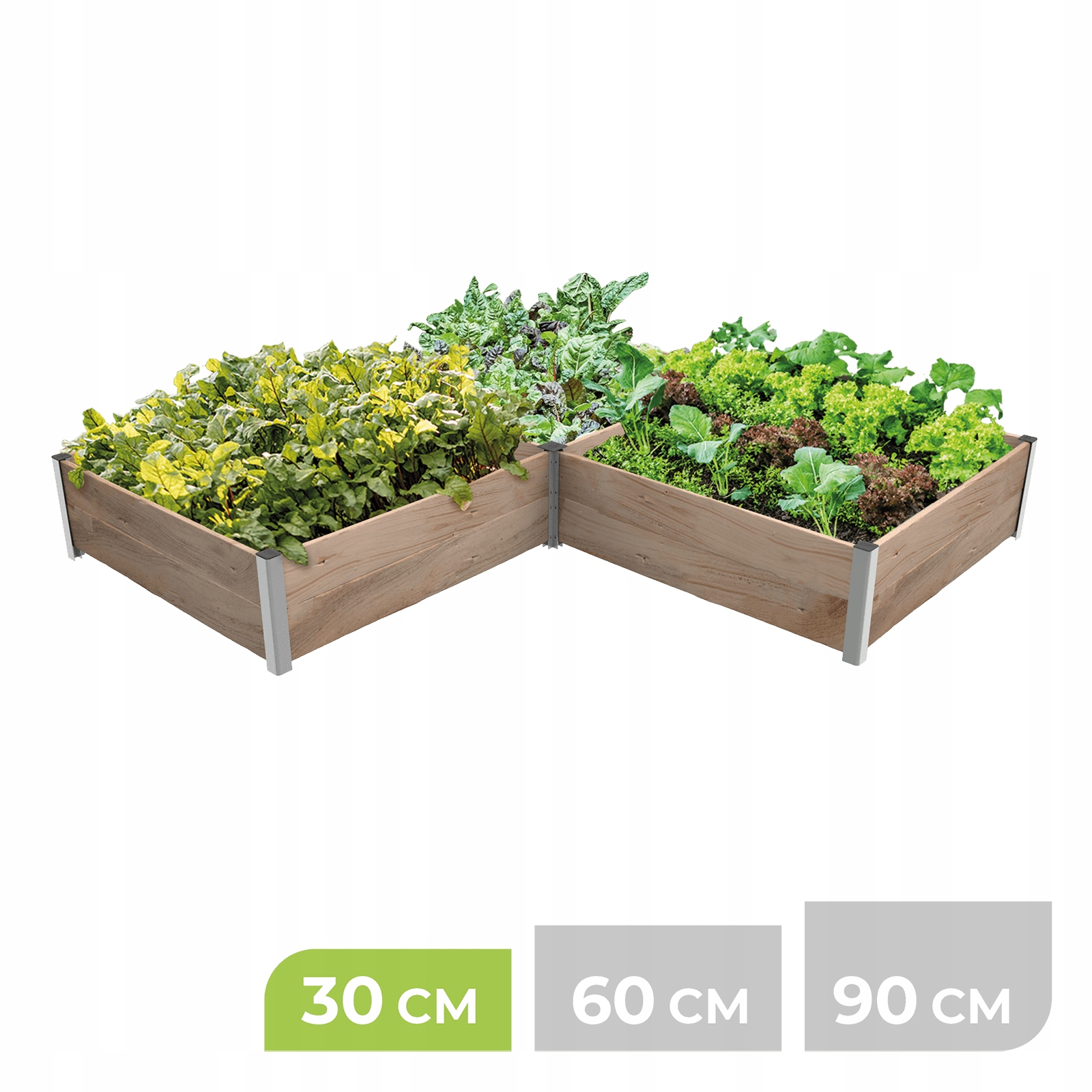 Modulárna vyvýšená vysoká záhonová záhradná skrinka 207x207x30H L