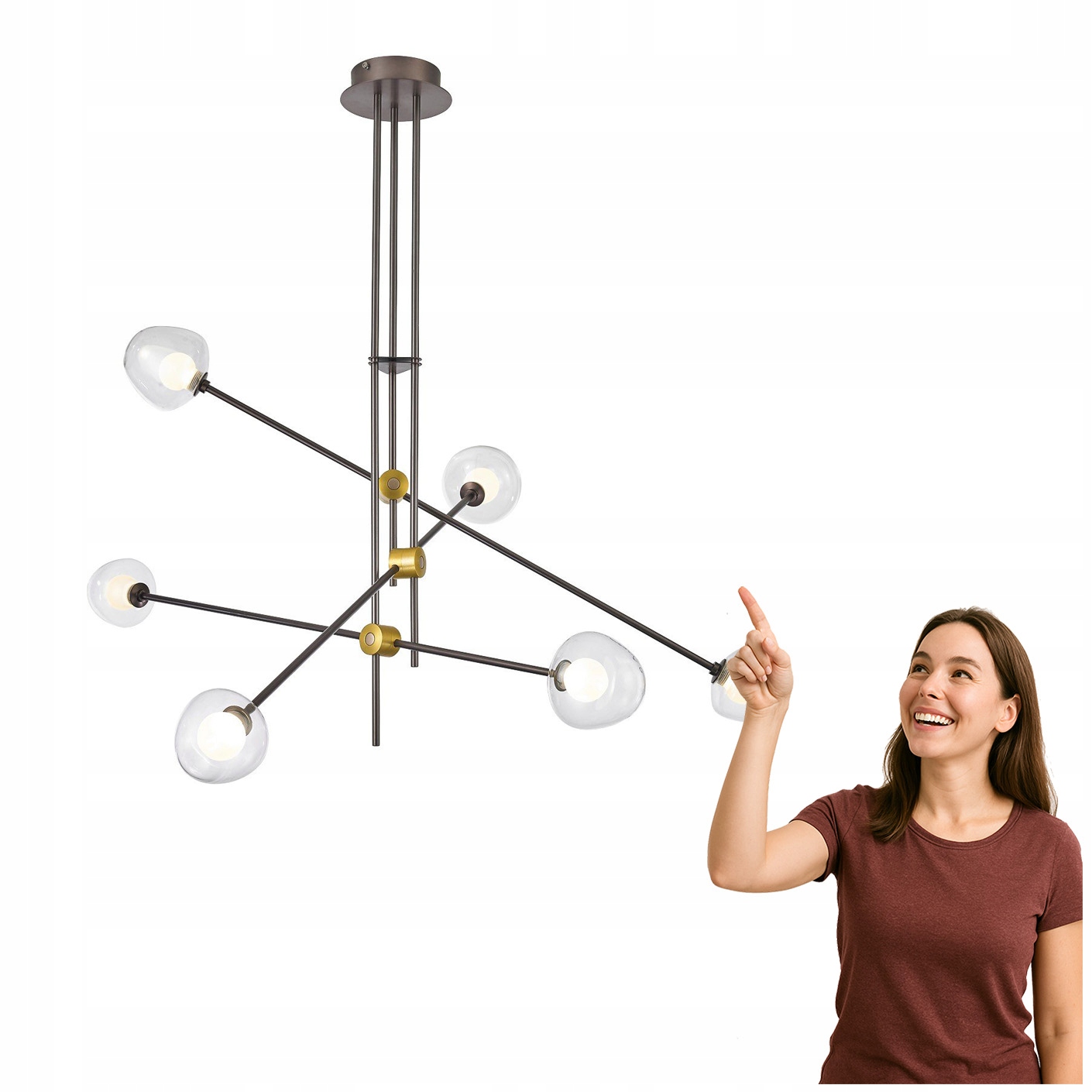 Závěsná Led lampa Romily Kawowa pro moderní interiéry Italux