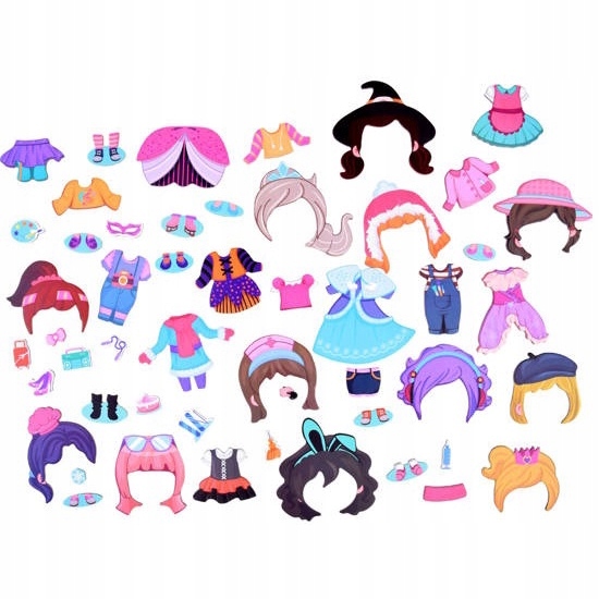 PUZZLE MAGNETYCZNE KSIĘŻNICZKI UBIERZ LALKĘ 51EL Płeć chłopcy dziewczynki