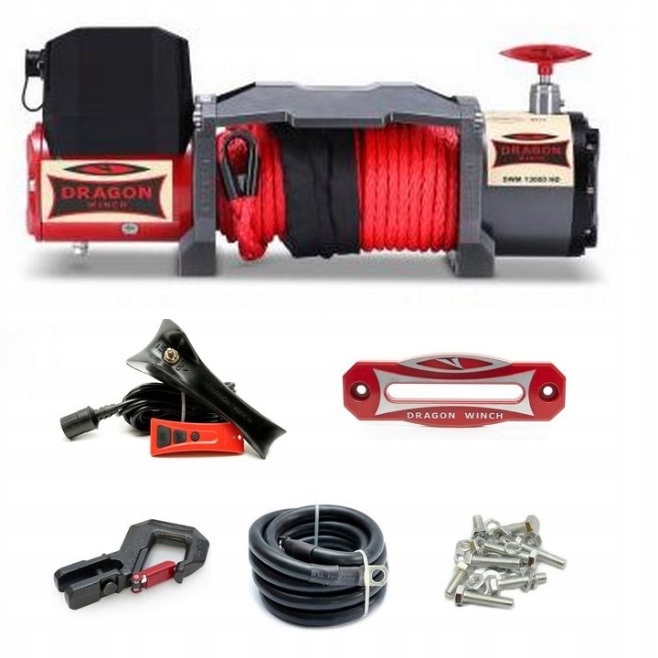 Dragon Winch Navijak Maverick Dwm 13000 Hd S 12V 30m Syntetický Red-line!