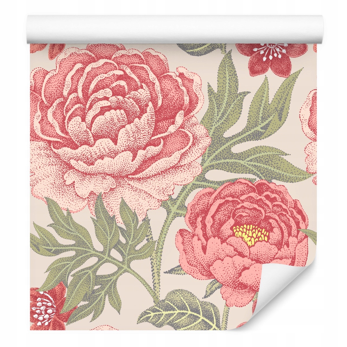 Tapeta do ložnice barevné Květiny pivoňky vinatge