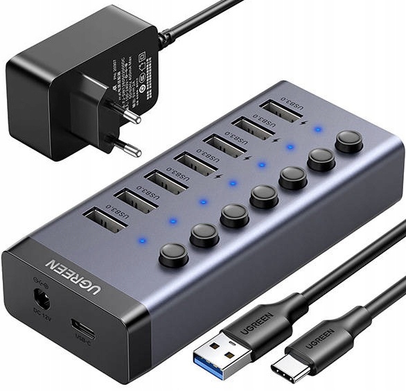 

Ugreen Hub Usb Aktywny 7x Usb 3.0 zasilacz 12V 2A