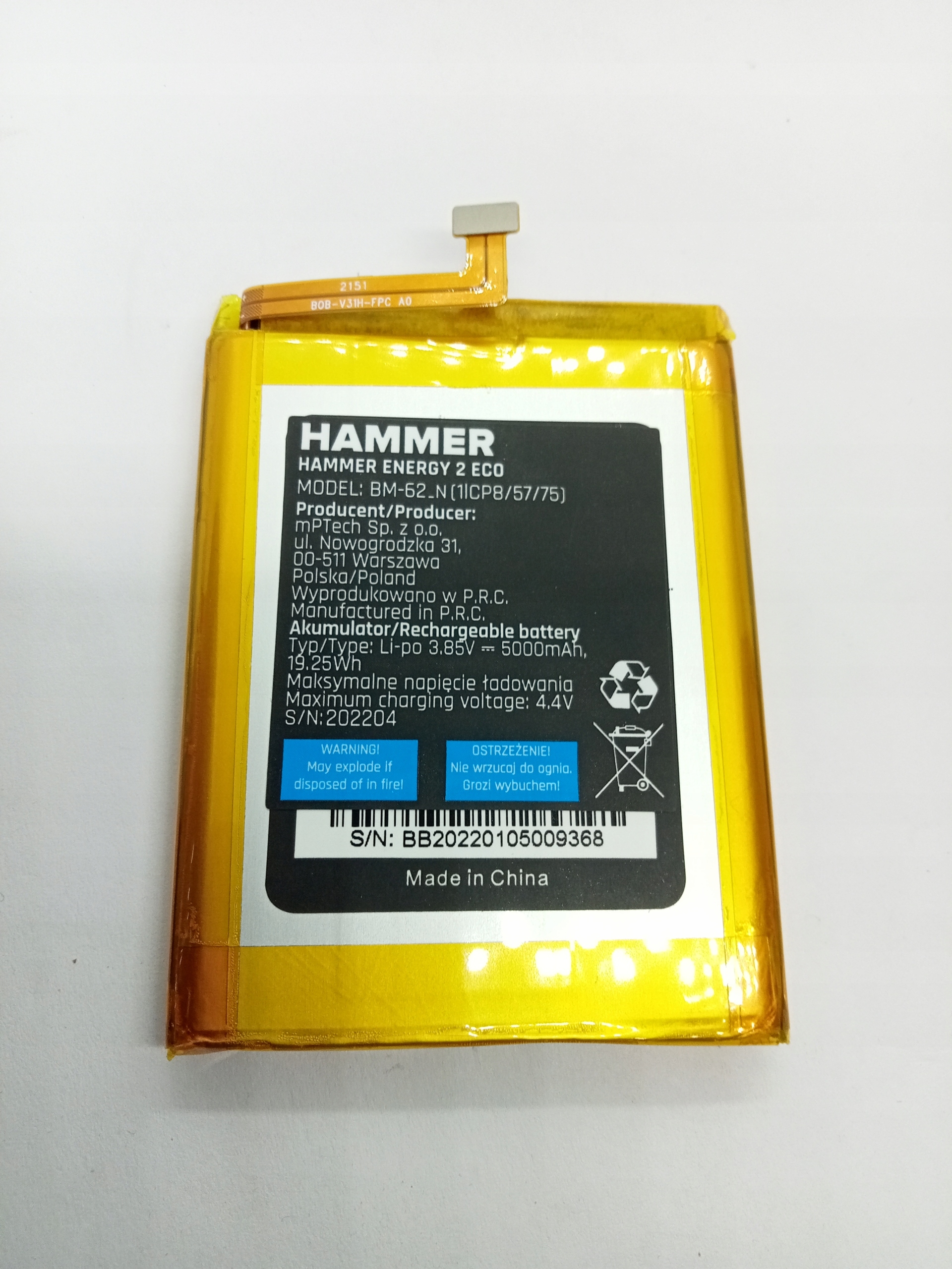 Výměna originální baterie BM-62 Hammer Energy 2