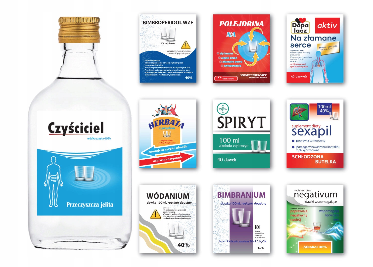

Etykiety miniaturki 100 ml, Wódka Apteczka 30szt!