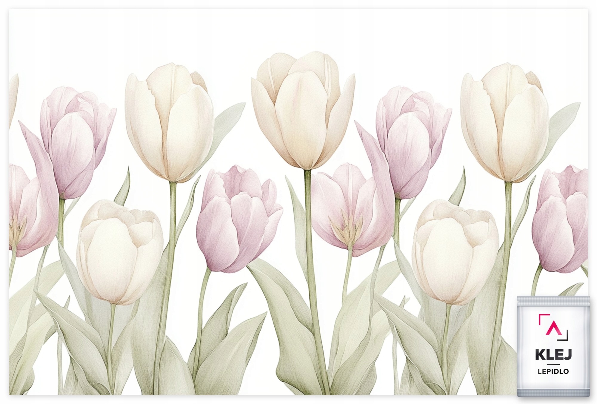 Fototapeta Flizelina Grafika Příroda Béžová Růžová Květy Tulipány 312x219 130g