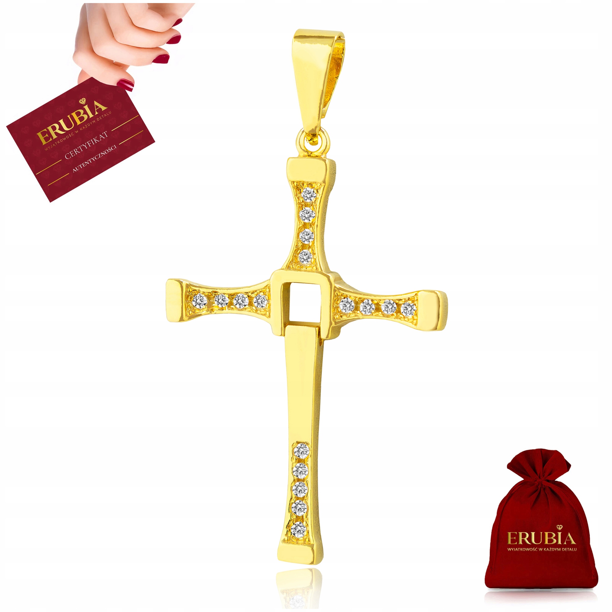 Pánský Velký Pozlacený Křížek Vin Diesel Rychle A Zběsile Stříbro O Ryzosti 925