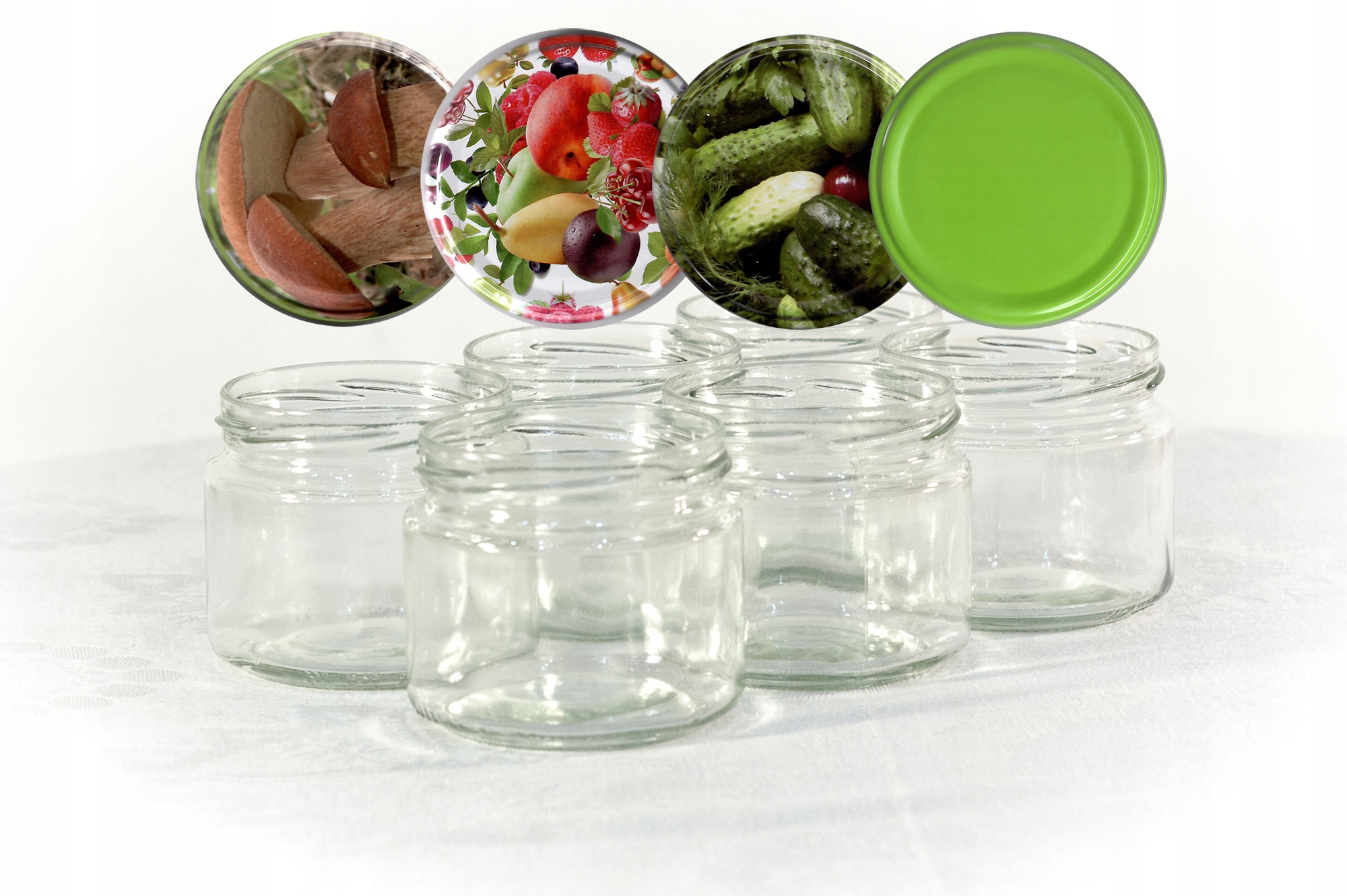 

6x Słoik 0,33L 300 ml z kolorową zakrętką