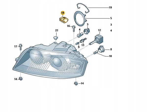 

Wtyczka Złącze Kostka 14 Pin Lampy 1J0973737 Audi