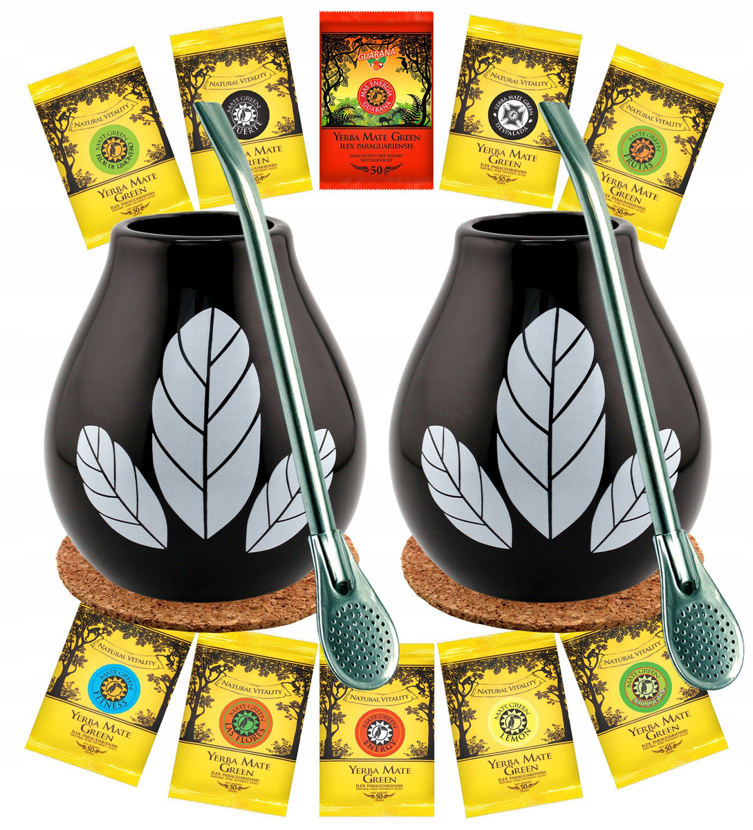 Yerba Mate Sada Pro Dva Na Začátek Velké Tykve, dlouhé Bombilly, 10x50g