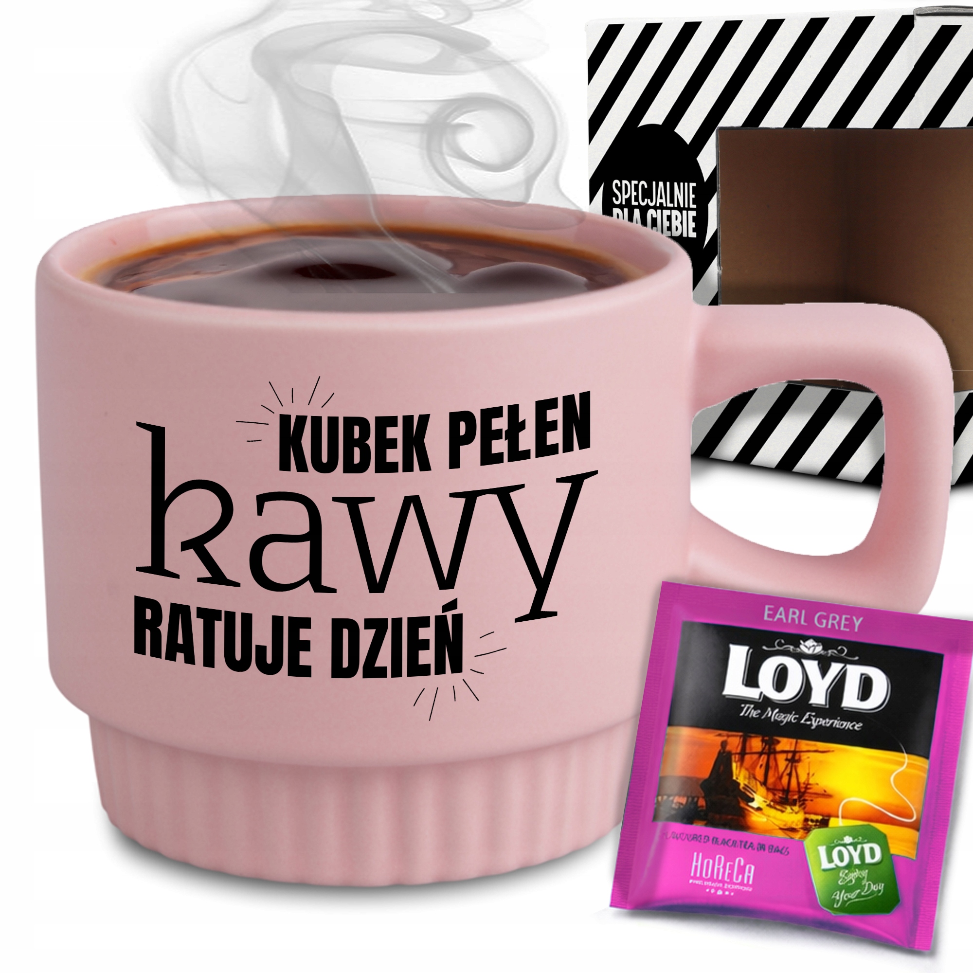 Ryhovaný Hrnček Sada V Krabici Ružový Čaj Hrnček Plný Kávy Darček