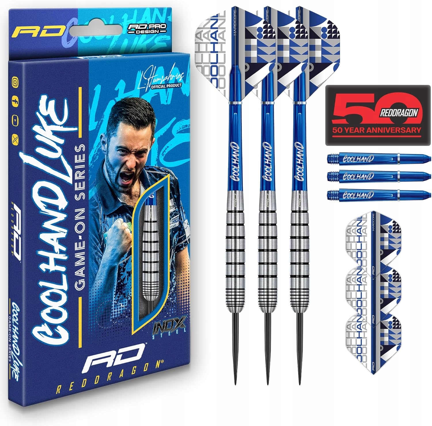 Rzutki Lotki do Darta 3 szt Luke Cool Hand 20 g Red Dragon Dart Zestaw