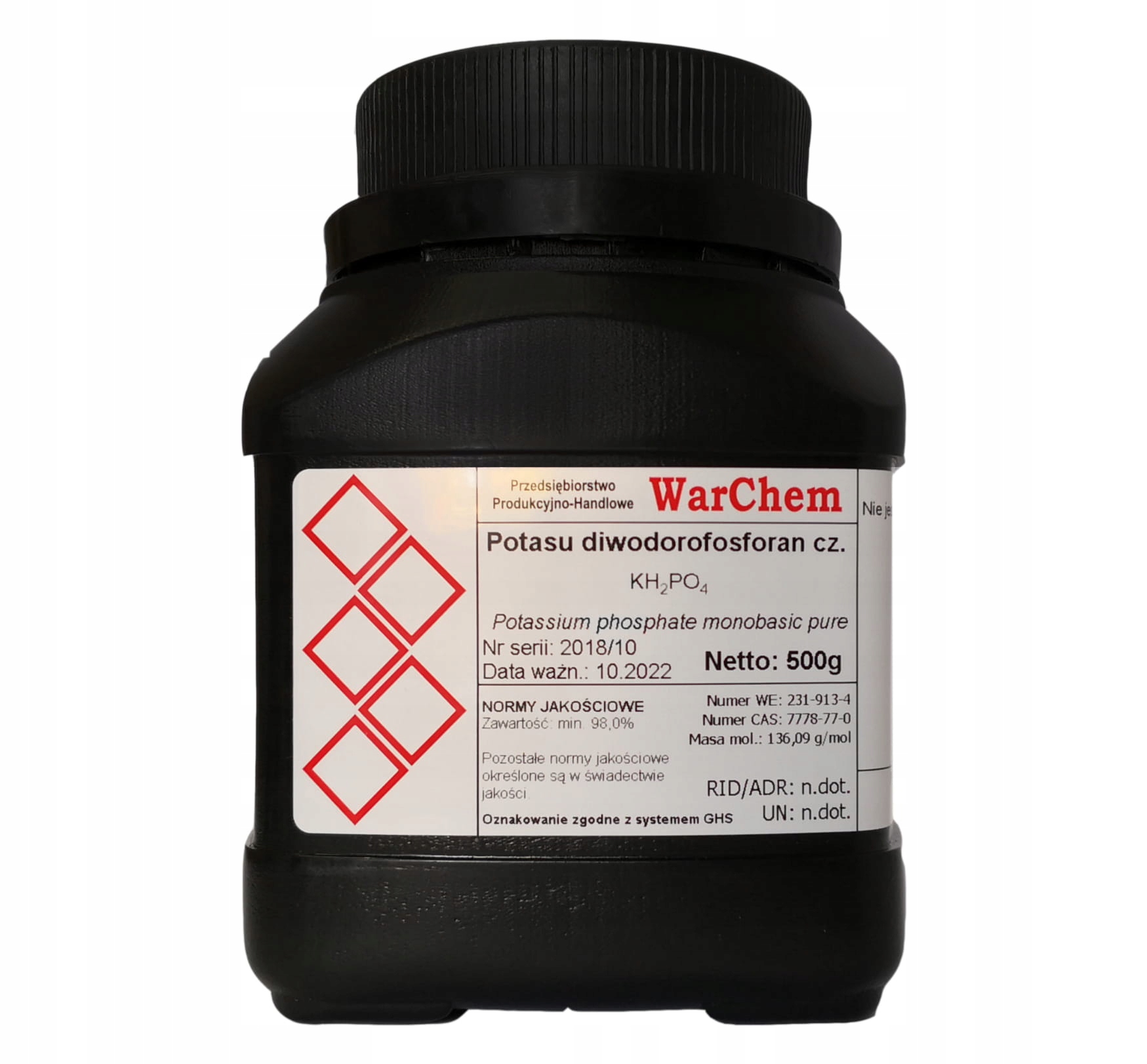 

Diwodorofosforan Potasu 500g Warchem [51416]