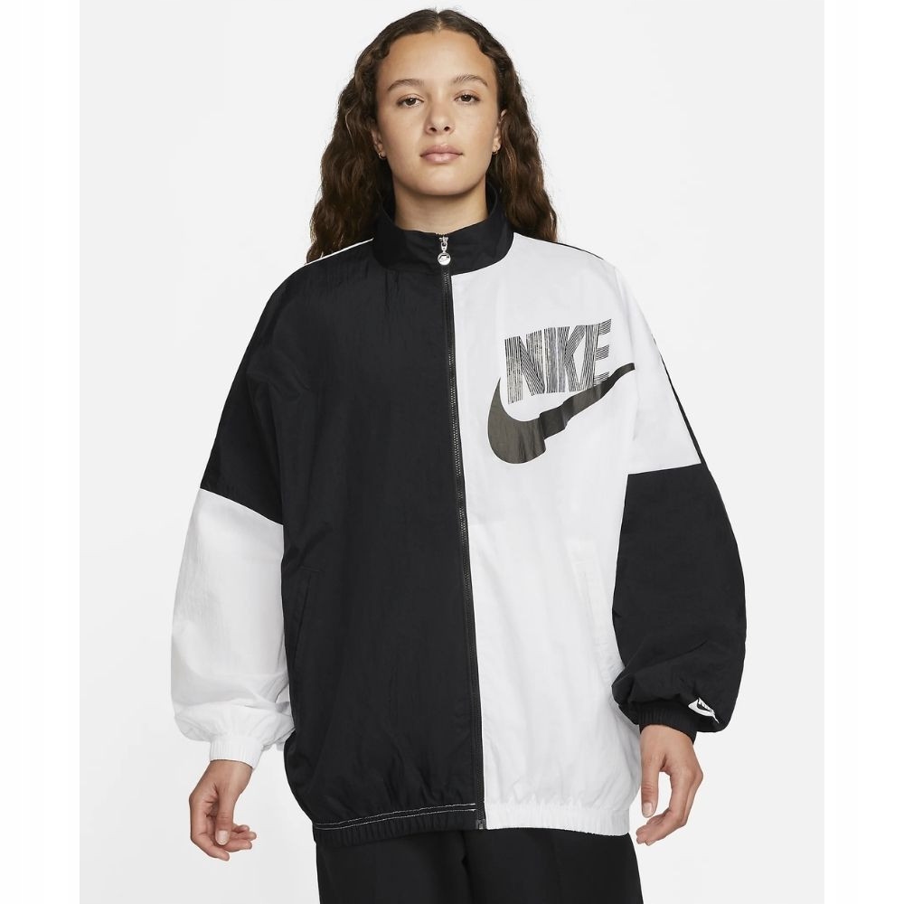 Dámska bunda Nike Nsw Wvn Jacket Black/White Čierna S