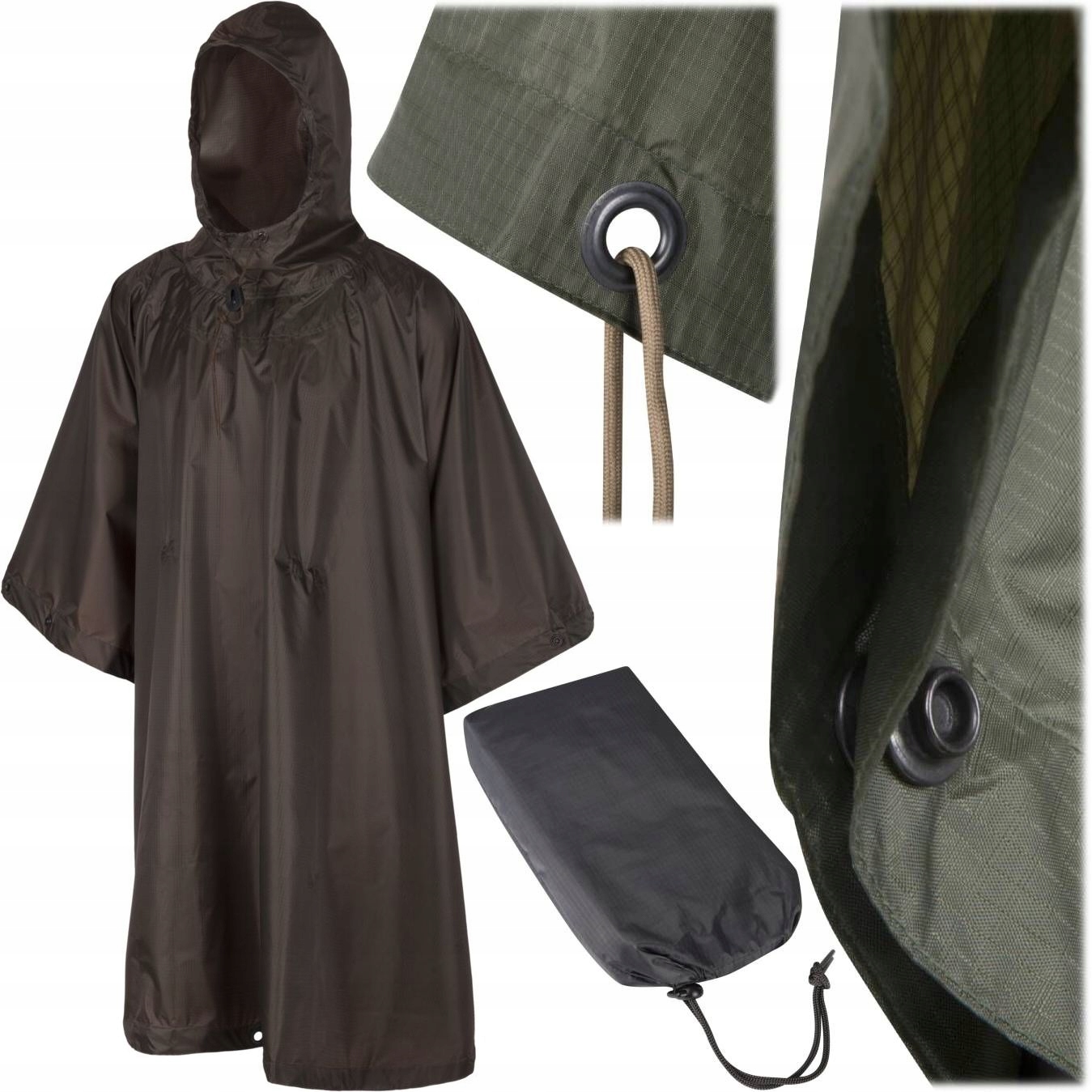 Protidešťová pláštěnka Helikon Poncho U.s. Model Earth Brown