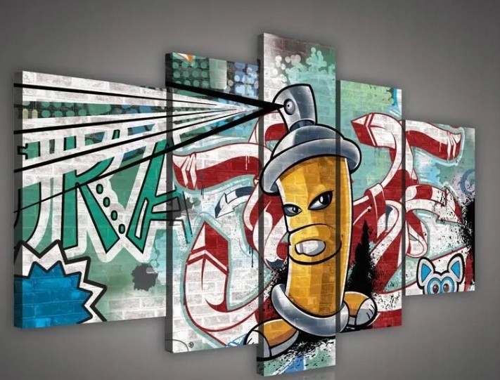 Obraz 170x100 Graffiti street-art sprej mestská postava kultúra moderný