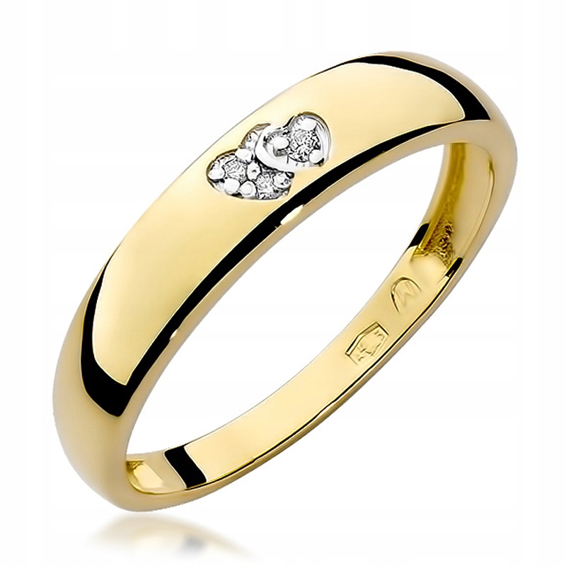 Piękny Złoty Pierścionek 333 Serce z Cyrkonia r21