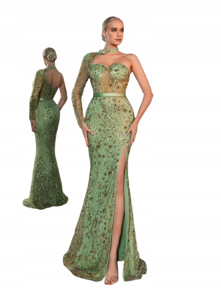 Shein Zelené Šaty Zdobené L 1EL