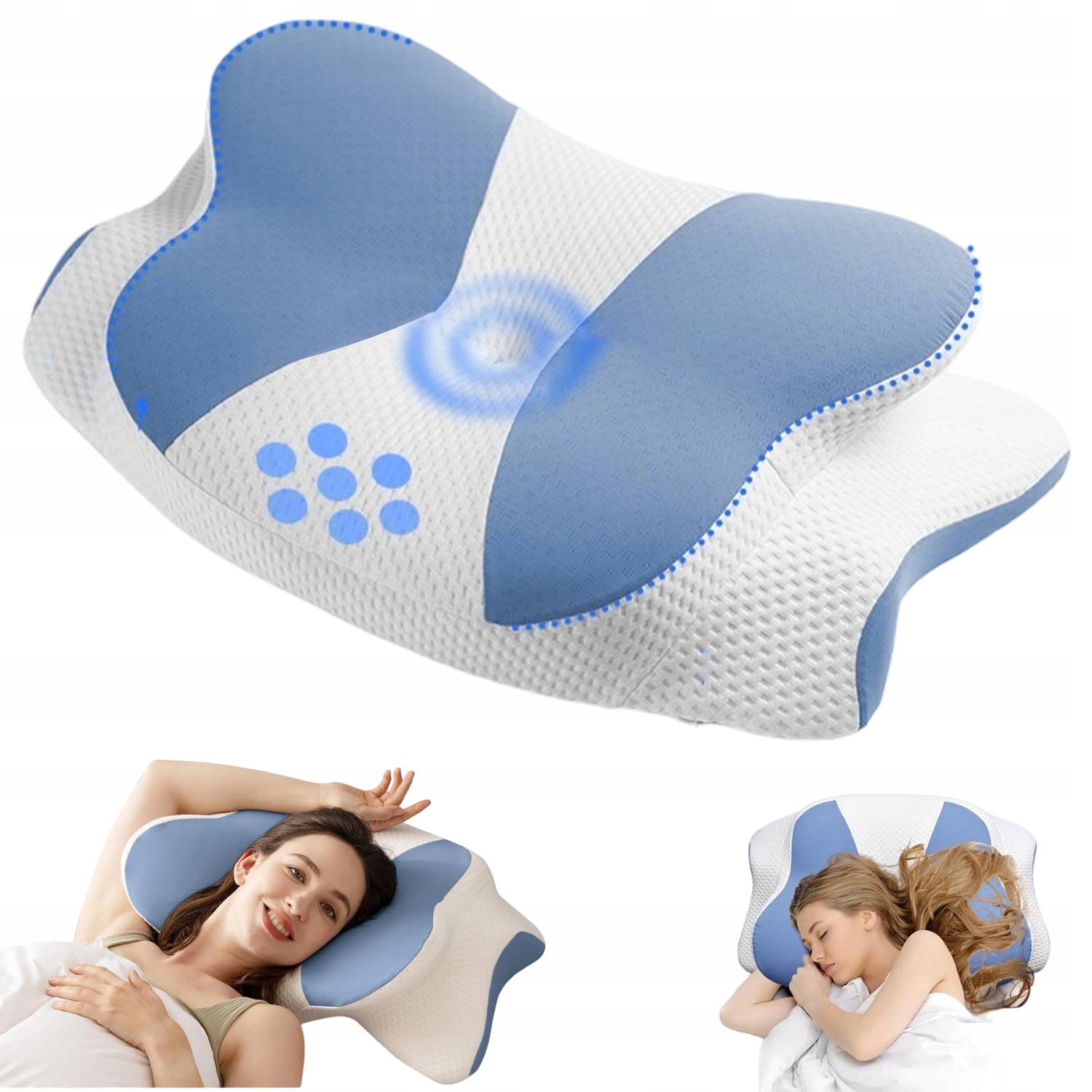 Poduszka Ortopedyczna Ergonomiczna Pod Kark Spanie 2 Wysokości