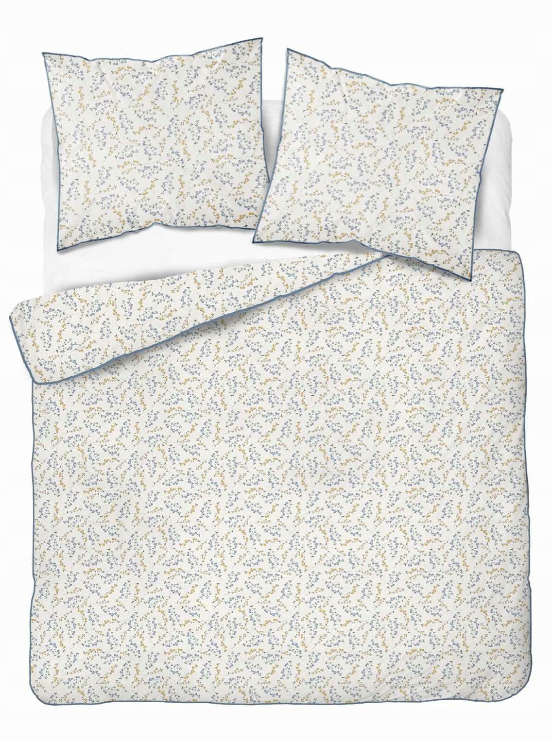 Povlečení z perkálu 220x200 bílé s drobnými větvičkami květů Soft Garden